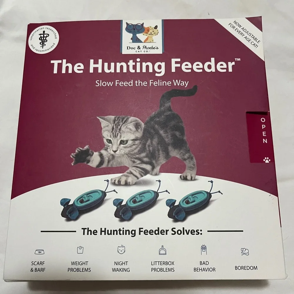 New SPOT Doc and Phoebe's Cat Hunting Feeder - Interactive Pack Of 3, Blue/Gray